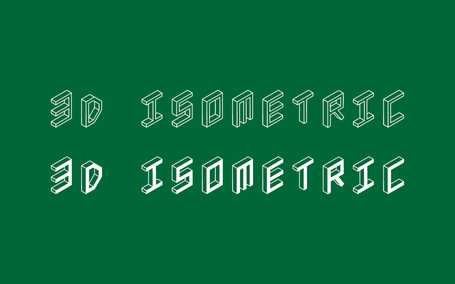 【3D Isometric】它是一款三维装饰风格英文字体 免费商用字体！-优享侠