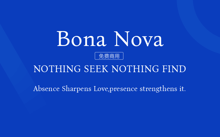 【Bona Nova】这是一款开源的英文字体 免费商用字体!-优享侠