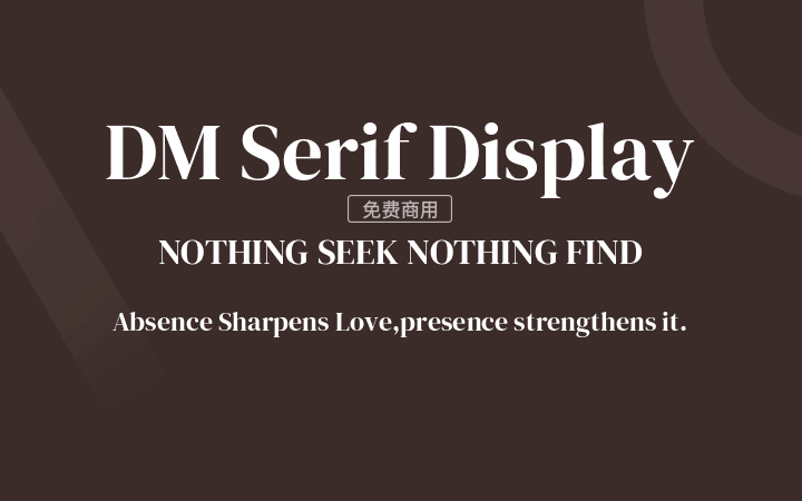 【DM Serif Display】它是一款适用于超大尺寸海报的英文字体 免费商用字体！-优享侠