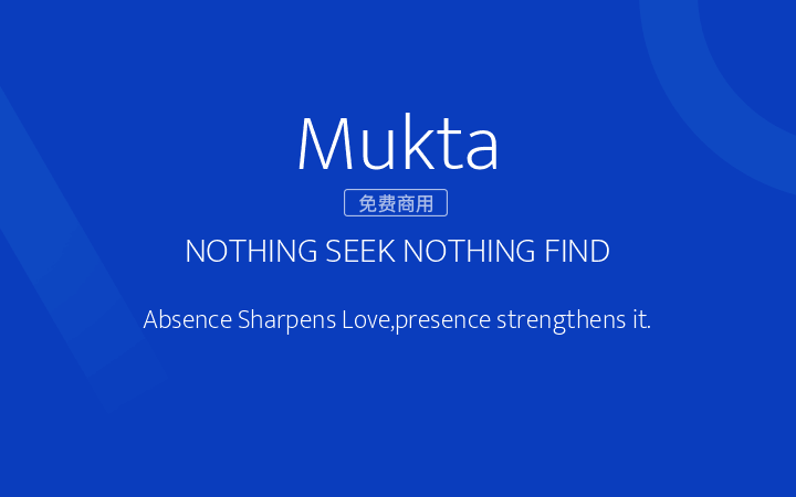 【Mukta】它是一个符合Unicode的现代单线字体家族 免费商用字体！-优享侠