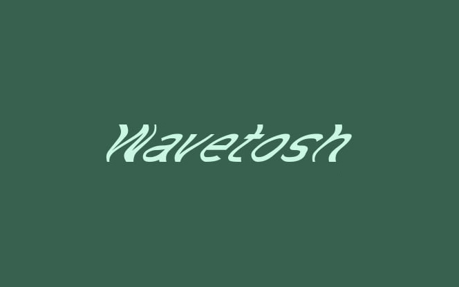 【Wavetosh】它是一款包含了118个字形的英文字体 免费商用字体!-优享侠