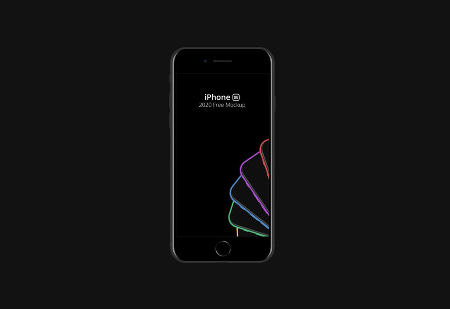 iPhone SE（2020年）苹果手机样机智能贴图（PSD样机模板）免费下载！-优享侠