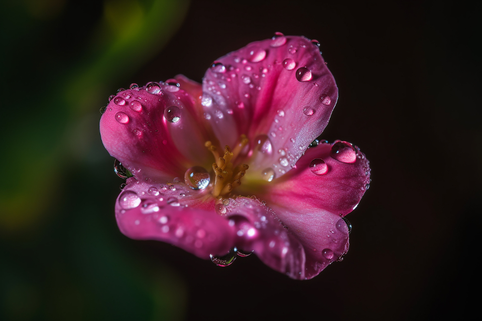 雨后之露：水滴点缀的粉红花朵 无版权可商用图片素材 免费下载！-优享侠