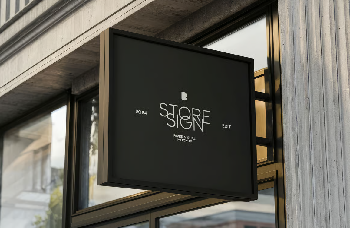 商店、店铺招牌（PSD样机模板）可商用样机素材免费下载！-优享侠