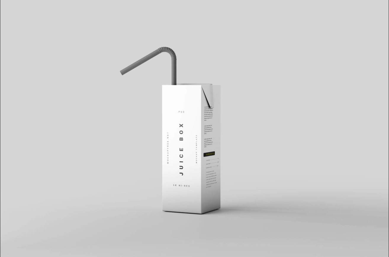 带吸管模型的果汁盒-优享侠