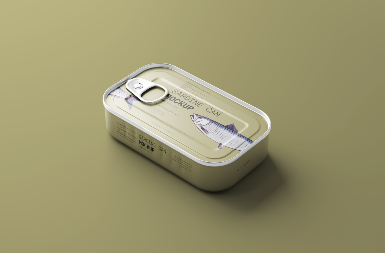 沙丁鱼罐头模型-PSD样机模板-无版权可商用样机素材免费下载！-优享侠